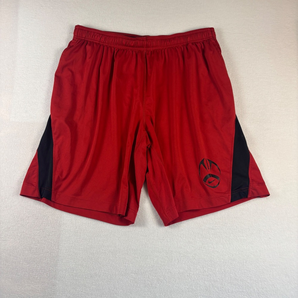 Nike Dri-FIT Basketball Shorts Mens XL Red Black Athletic Gym Workout Training